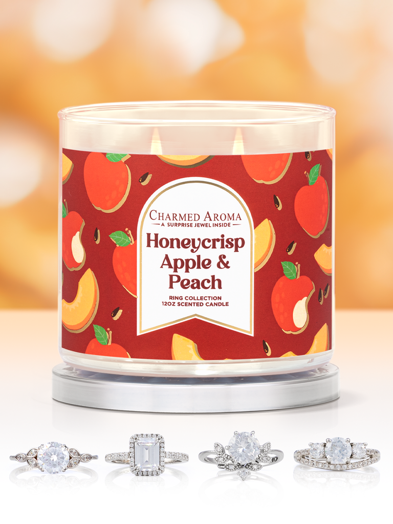 Honeycrisp Apple & Peach Candle - Dainty Ring Collection