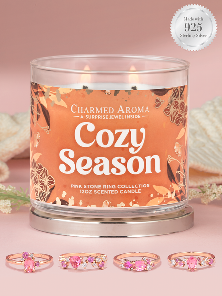 Cozy Season Candle - Pink Stone Ring Collection