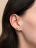 Twinkling Tri Star Stud Earrings