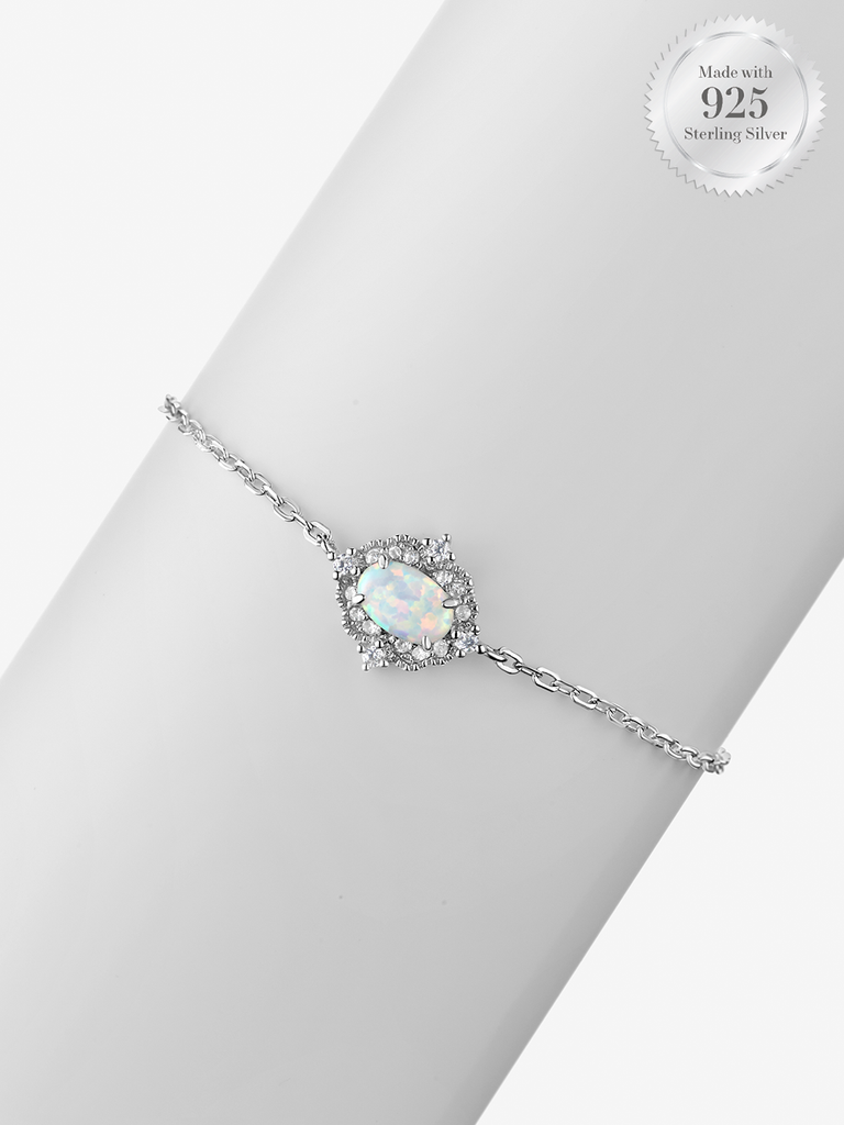 Oval Opal Halo Bracelet