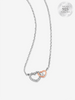 Interlocking Hearts Two Tone Necklace