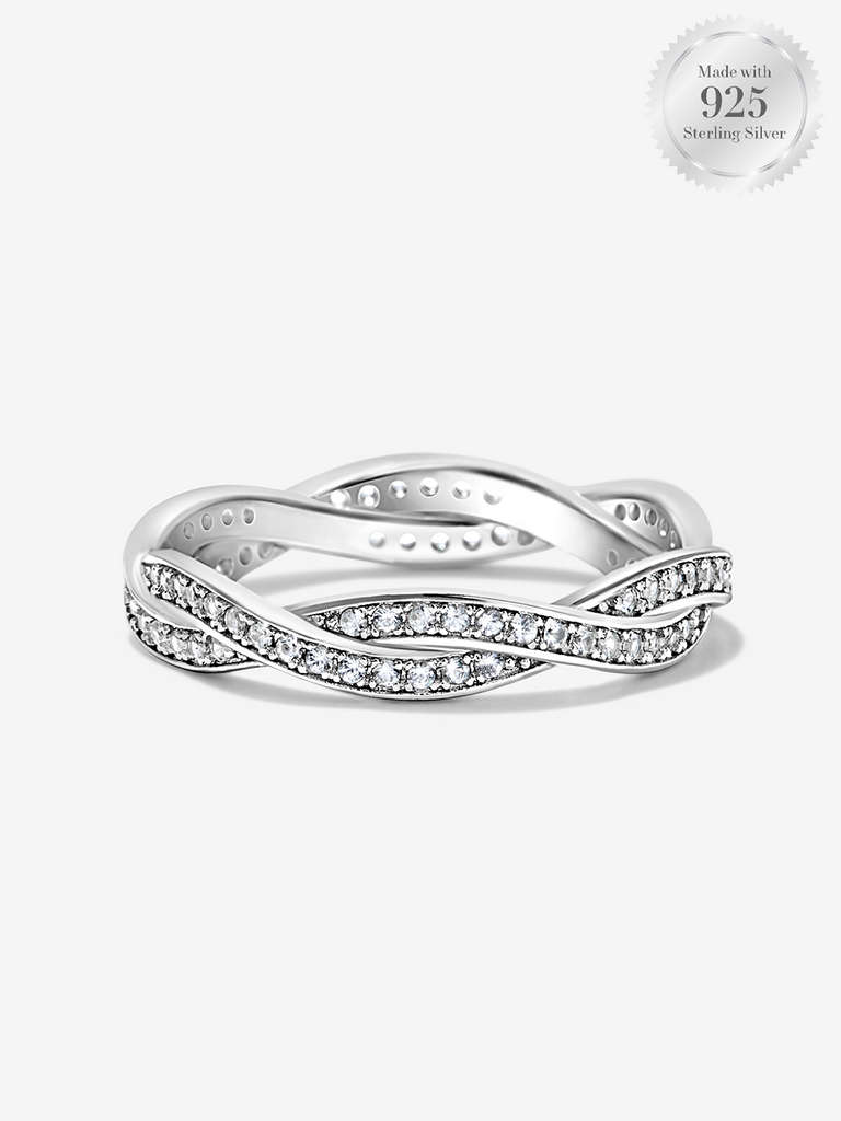Pavé Infinity Twist Stackable Ring
