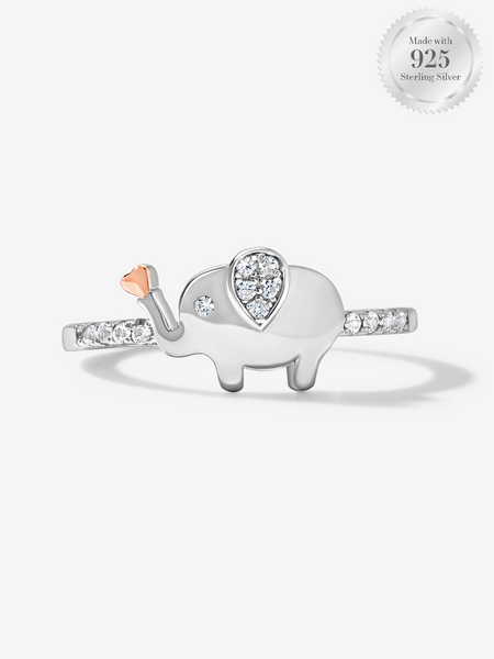 Love Trunk Two Tone Elephant Ring