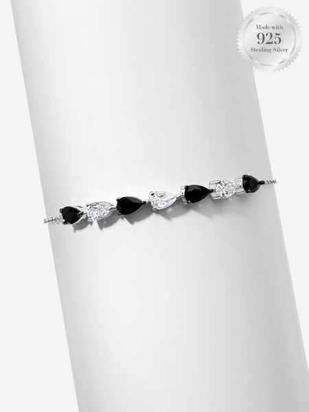 Sparkling Pear Black & White Bracelet
