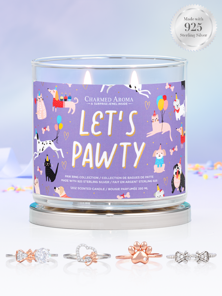Let's Pawty Candle - 925 Paw Ring Collection